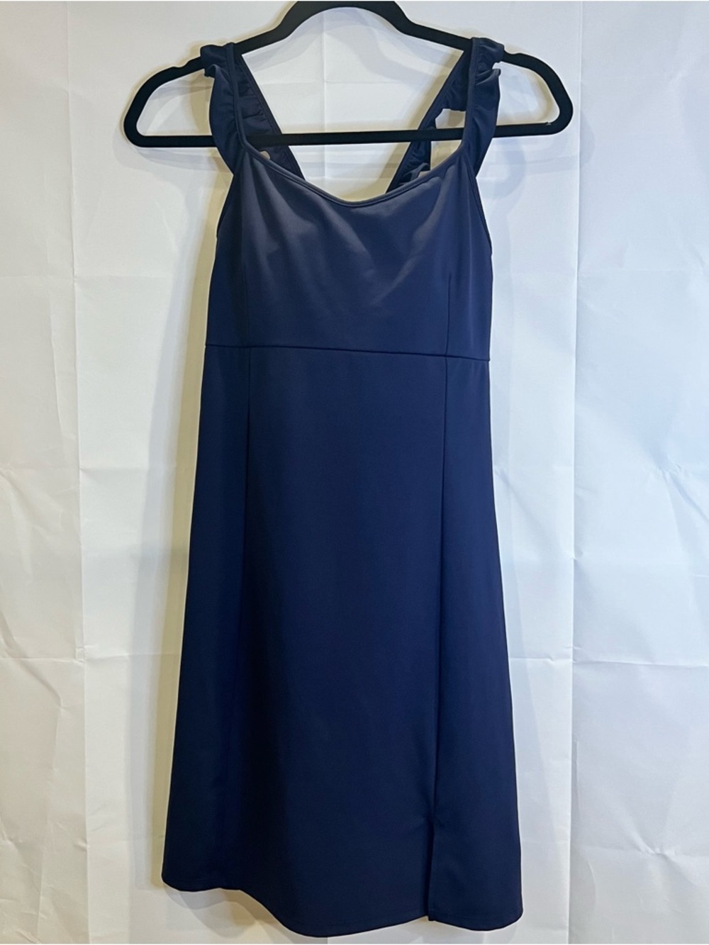 Sincerely Jules Navy Blue Ruffle Strap Active Mini Dress Medium